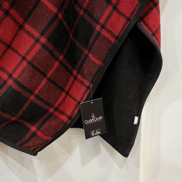 NWT Cuddl Duds Fleece Wrap Plaid Shawl Plush Lounge Size L/XL - Picture 2 of 5